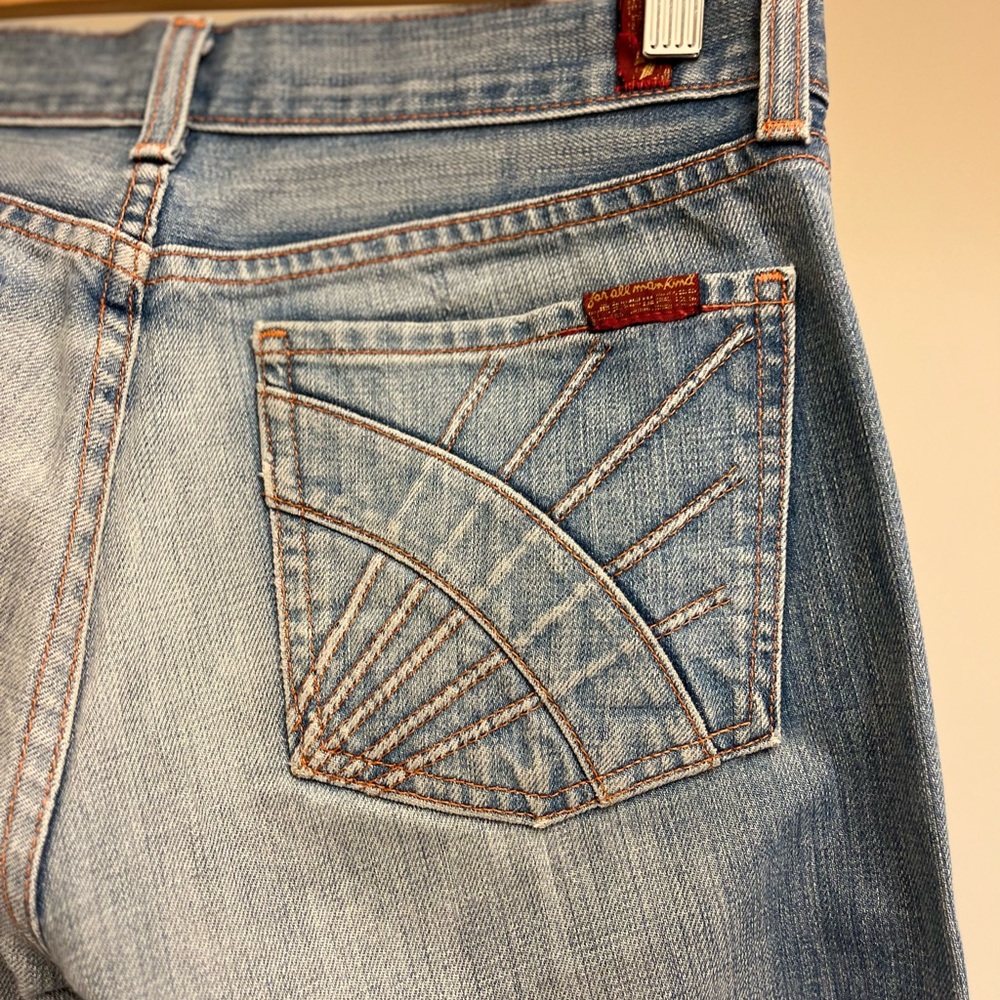 7 for all mankind, bootcut denim with patch pockets, size 28